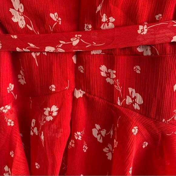 NORDSTROM RED FLORAL MINI DRESS - Picture 14 of 16